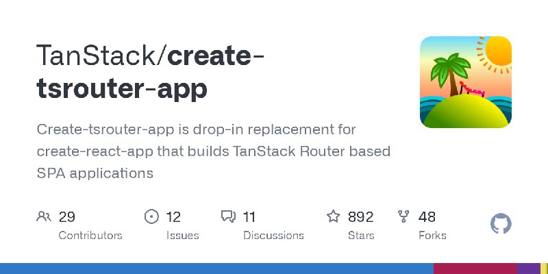 GitHub - TanStack/create-tsrouter-app: Create-tsrouter-app is drop-in replacement for create-react-app that builds TanStack Router…