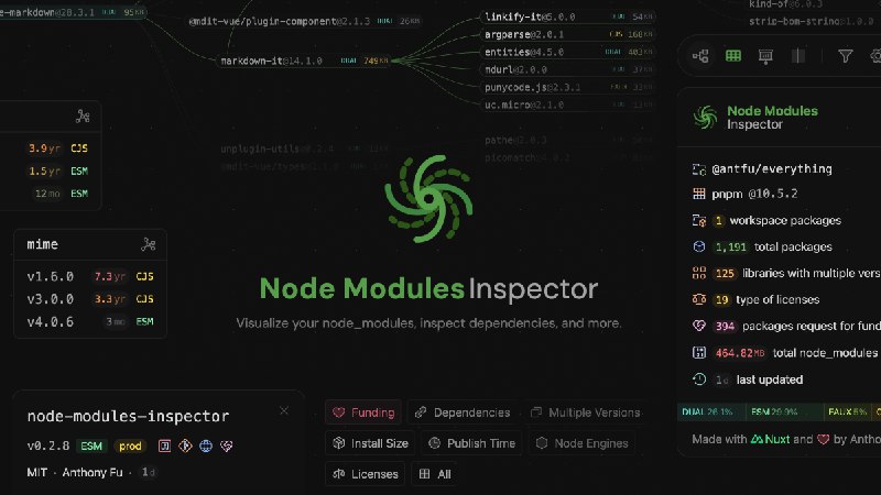 GitHub - antfu/node-modules-inspector: Interactive UI for local node modules inspection