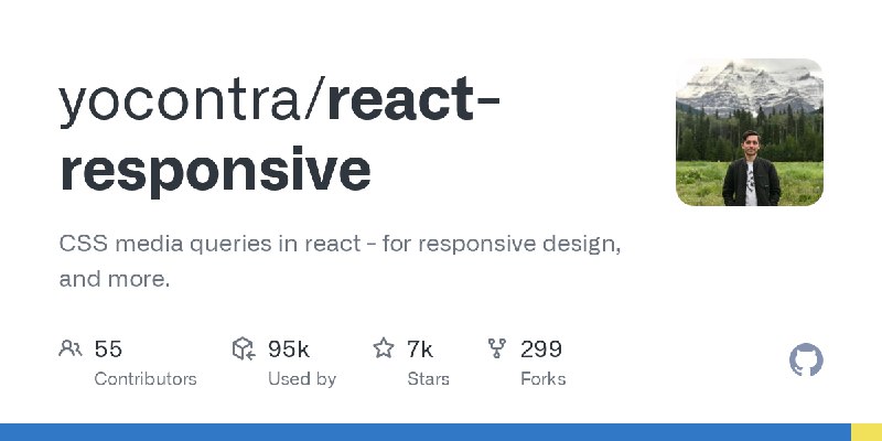 GitHub - yocontra/react-responsive: CSS media queries in react - for responsive design, and more.