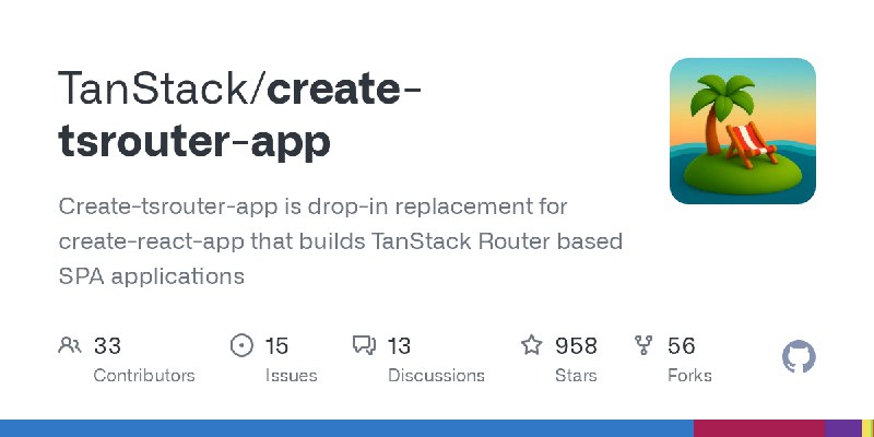 GitHub - TanStack/create-tsrouter-app: Create-tsrouter-app is drop-in replacement for create-react-app that builds TanStack Router…