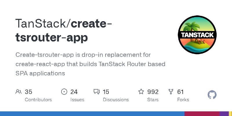 GitHub - TanStack/create-tsrouter-app: Create-tsrouter-app is drop-in replacement for create-react-app that builds TanStack Router…