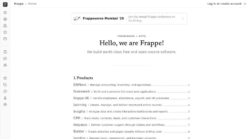 Frappe: Open Source Software