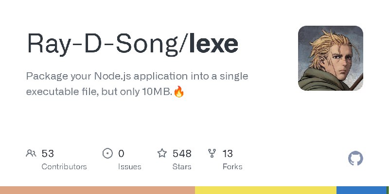 GitHub - Ray-D-Song/lexe: Package your Node.js application into a single executable file, but only 10MB.🔥
