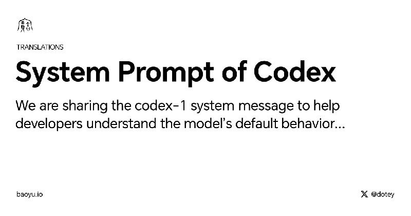 System Prompt of Codex
