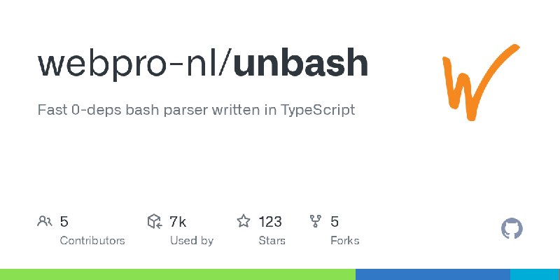 GitHub - webpro-nl/unbash: Fast 0-deps bash parser written in TypeScript