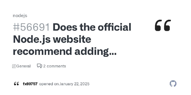 Does the official Node.js website recommend adding Volta? · nodejs · Discussion #56691