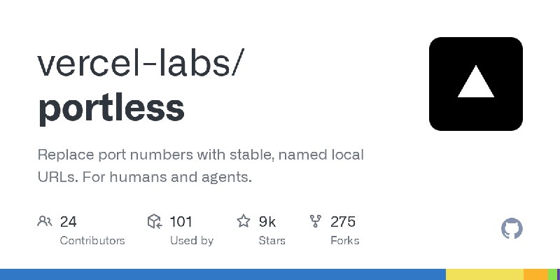 GitHub - vercel-labs/portless: Replace port numbers with stable, named local URLs. For humans and agents.
