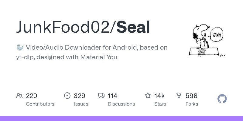 GitHub - JunkFood02/Seal: 🦭 Video/Audio Downloader for Android, based on yt-dlp, designed with Material You