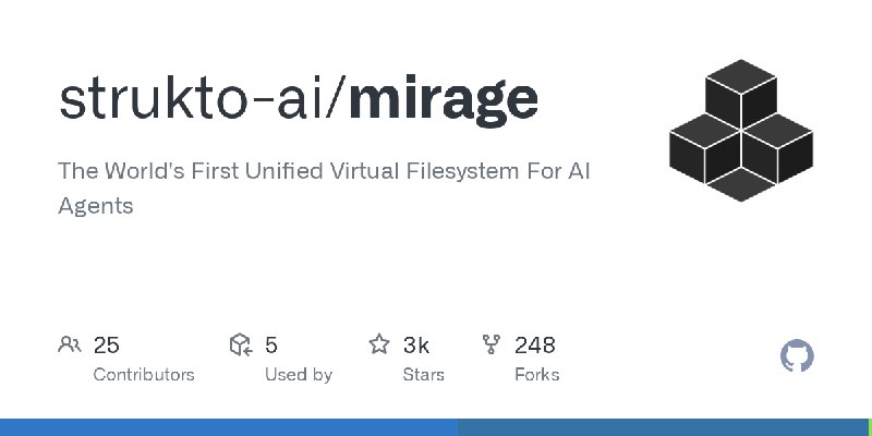 GitHub - strukto-ai/mirage: The World's First Unified Virtual Filesystem For AI Agents