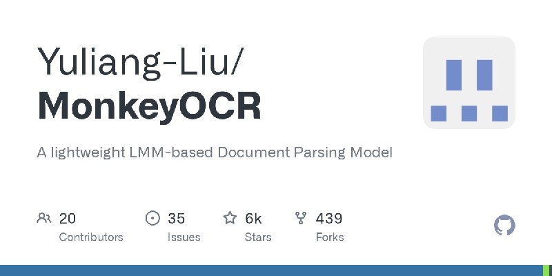 GitHub - Yuliang-Liu/MonkeyOCR: A lightweight LMM-based Document Parsing Model