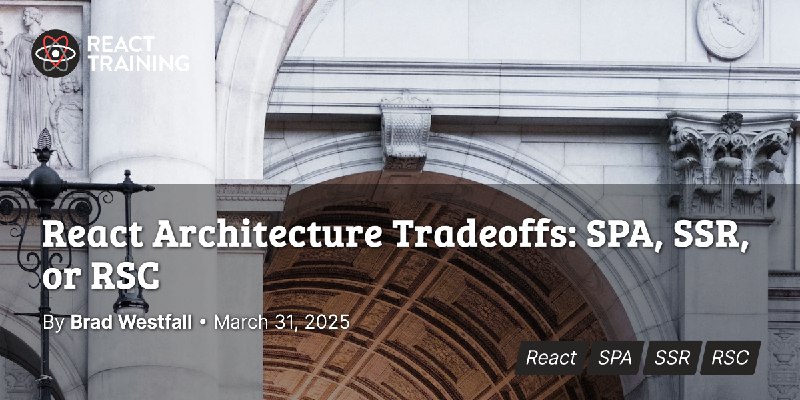 React Architecture Tradeoffs: SPA, SSR, or RSC