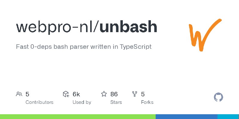 GitHub - webpro-nl/unbash: Fast 0-deps bash parser written in TypeScript