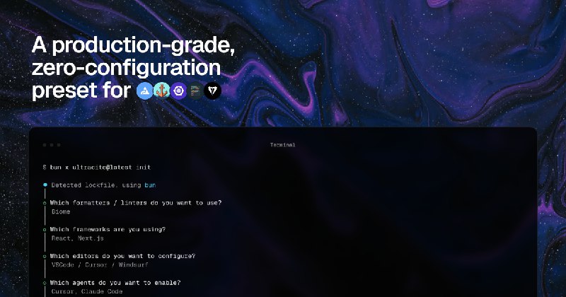 A highly opinionated, zero-configuration preset for ESLint, Biome and Oxlint. | Ultracite