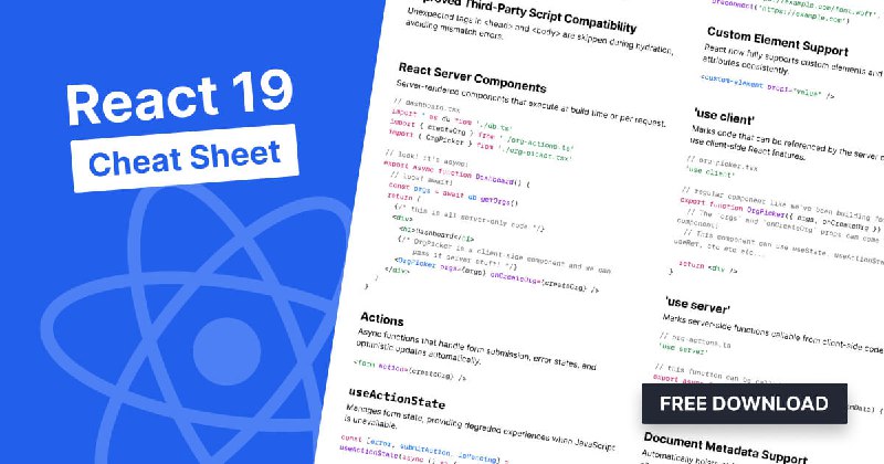React 19 Cheat Sheet