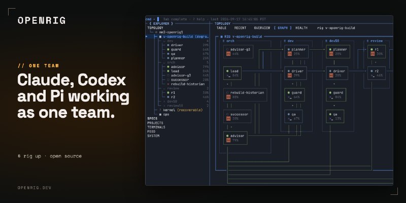 GitHub - mvschwarz/openrig: Multi-agent harness that runs Claude Code and Codex together as one system