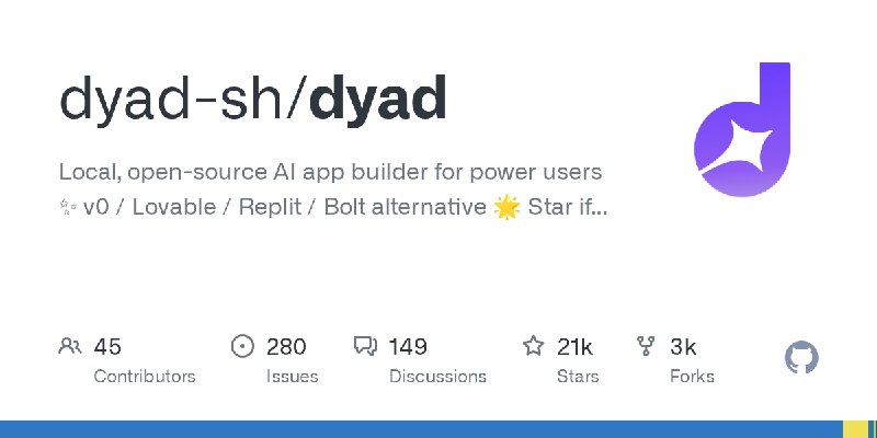 GitHub - dyad-sh/dyad: Local, open-source AI app builder for power users ✨ v0 / Lovable / Replit / Bolt alternative 🌟 Star if you…