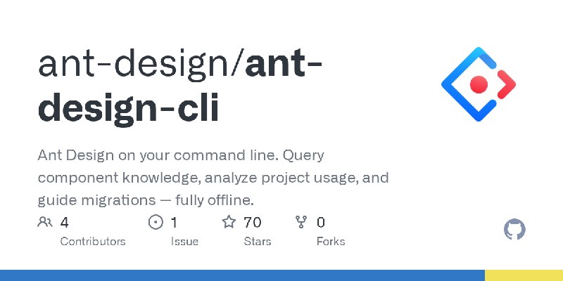 GitHub - ant-design/ant-design-cli: Ant Design on your command line. Query component knowledge, analyze project usage, and guide…